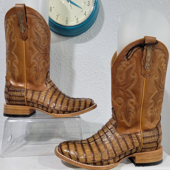 Cody James Men's Exotic Caiman Tail Skin Western Boots -Broad Square Toe Size 10 - Picture 3 of 10